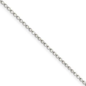 1.5mm Sterling Silver, Hollow Beaded Chain Necklace, 16 Inch
